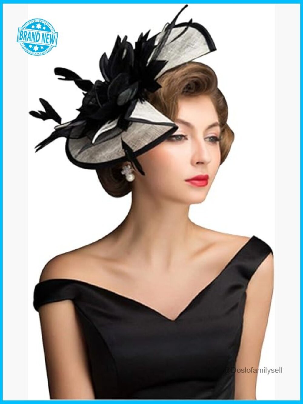 Fascinator Headpiece Floral Feathers Derby Tea Party Wedding Church 1920s Gatsby